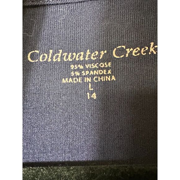 Coldwater Creek Women's Open Waterfall Cardigan with Ribbed Knit Sleeve, Size L - Picture 3 of 5